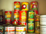 Canned foods and fruits for sale